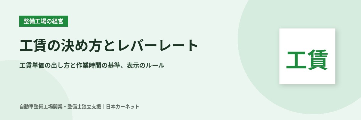 整備工場の工賃の決め方とレバーレート 工賃単価の出し方と作業時間の基準、料金表示のルール